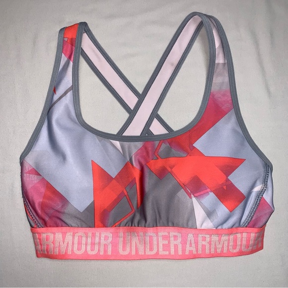 Under Armour Gray Women’s Sports Bra Small Cross Back Exercise Athletic Yoga Run - Picture 1 of 6